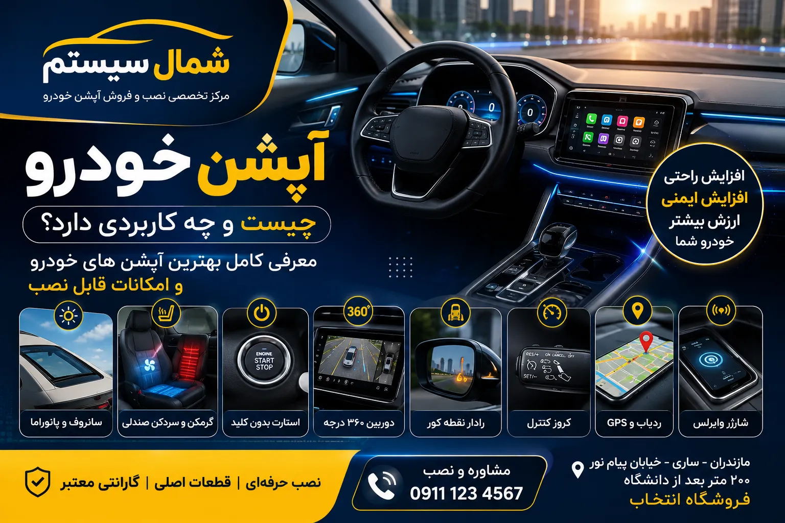 آپشن خودرو چیست؟ معرفی کامل بهترین آپشن های خودرو و امکانات قابل نصب